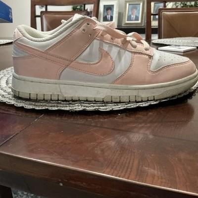 Nike Dunk Low Pink White Woman's Low Top Leather Athletic Sneaker