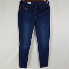 GAP 1969 Legging Jeans Dark Wash Blue Denim Womens Size 27 Ankle Zipper Jegging