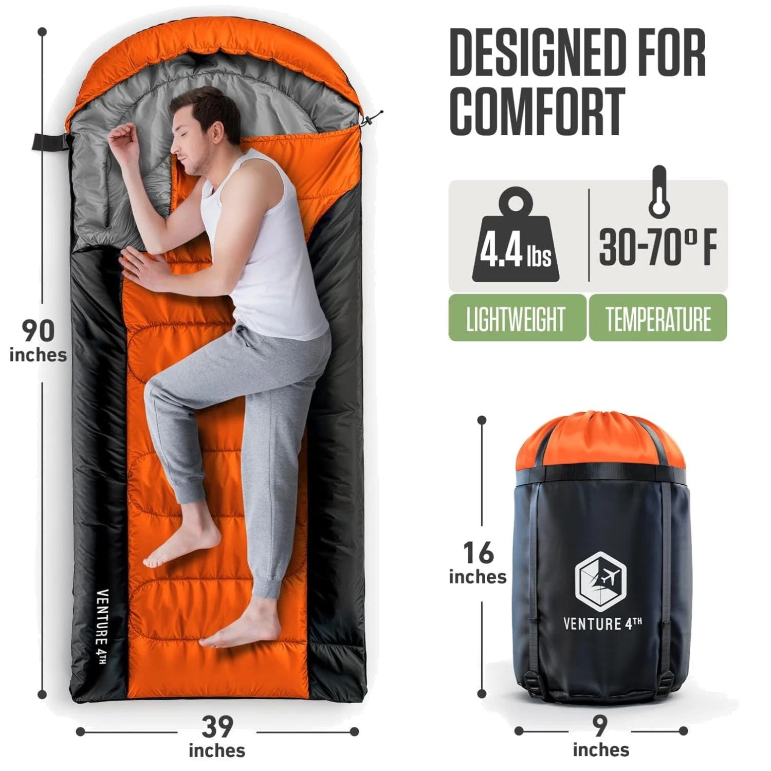 Lightweight Double Sleeping Bag - Water-Resistant