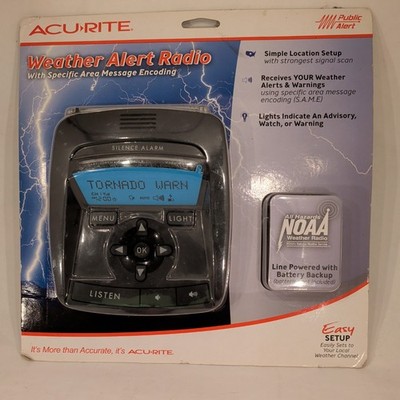 ACURITE NOAA Weather Alert Radio with Specific Area Message Encoding Prepper NEW