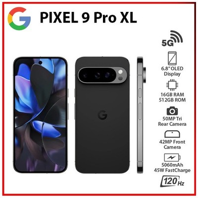Google Pixel 9 Pro XL 16GB+512GB OBSIDIAN BLACK Unlocked Android Mobile Phone