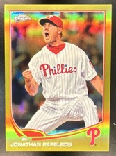 2013 Topps Chrome Jonathan Papelbon Gold Refractor /50 #61 Philadelphia Phillies