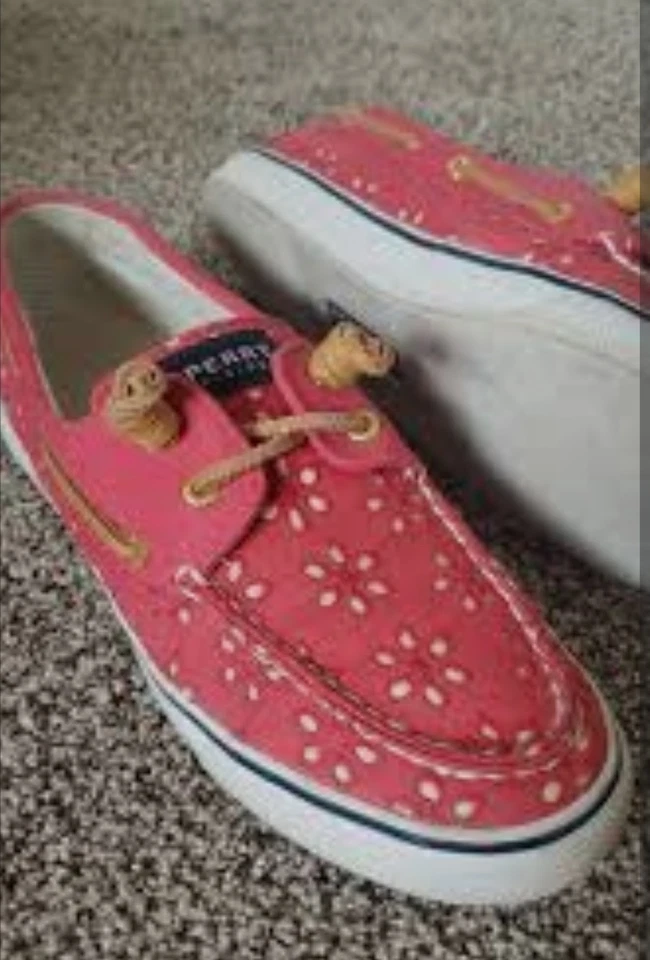Zapatos informales Sperry Top Sider para mujer talla 9,1/2 rosa marfil floral tela barco Foto 2 de 4