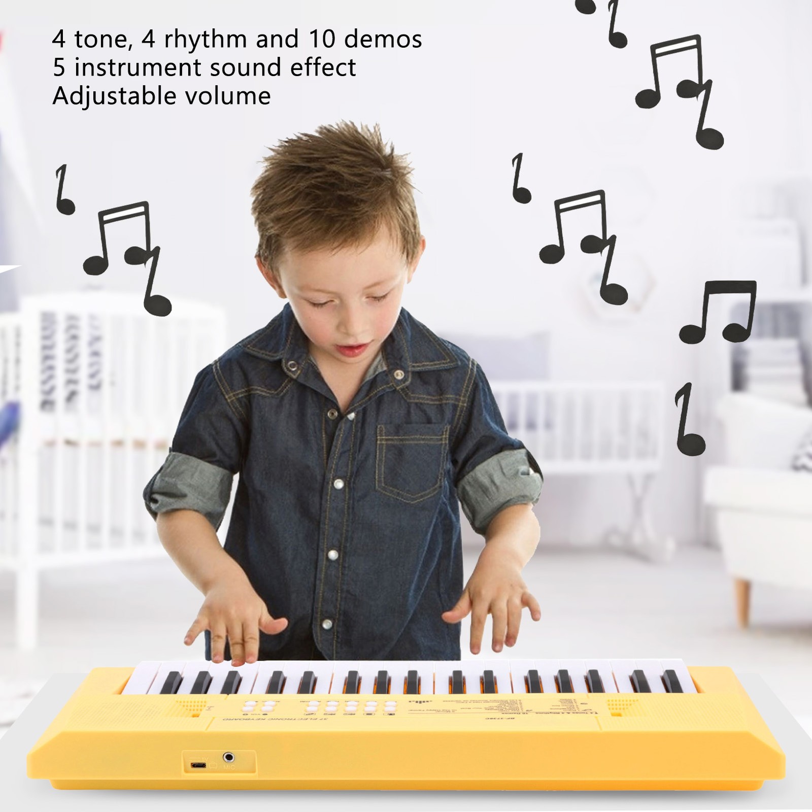 Tastiera Pianoforte Elettronica Giallo Bambini 37 Tasti Tastiera Pianoforte Educativa SG foto 3