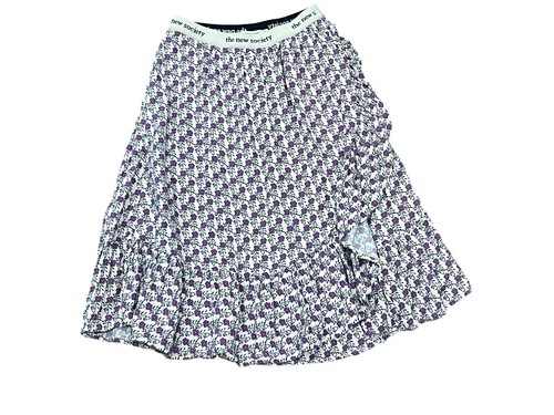 The New Society Girls 8 Josephine Long Skirt Pull On Purple Floral Ruffle $150 - Picture 10 of 17