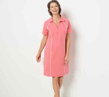 Sport Savvy French Terry Polo Collar HalfZip RaglanSleeve Dress XL Coral A487112