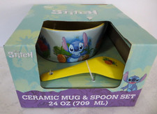 Disney Stitch Ceramic 24 oz. Mug Spoon Set NIB