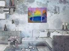 Original  26”x30” Acrylic, Signed, Abstract