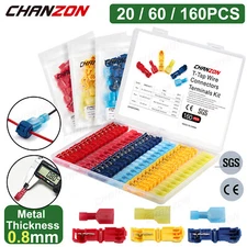 T-Taps Wire Spade Terminal Connectors Insulated 22-10 Awg Quick Splice Combo Kit