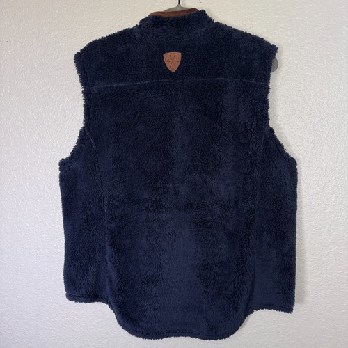 Legendary Whitetails Vest Womens XL Fuzzy Fleece Zip Up Soft Cozy Navy Blue NEW - Picture 4 of 10