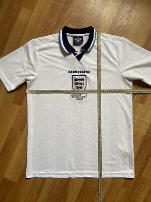 ENGLAND 1996 HOME FOOTBAL SHIRT SOCCER JERSEY UMBRO REMAKE sz L