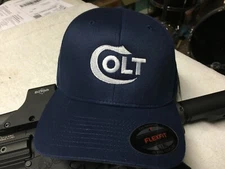 Colt Logo Embroidered Flexfit Ball Cap Hat Black, Olive Green or Navy Blue