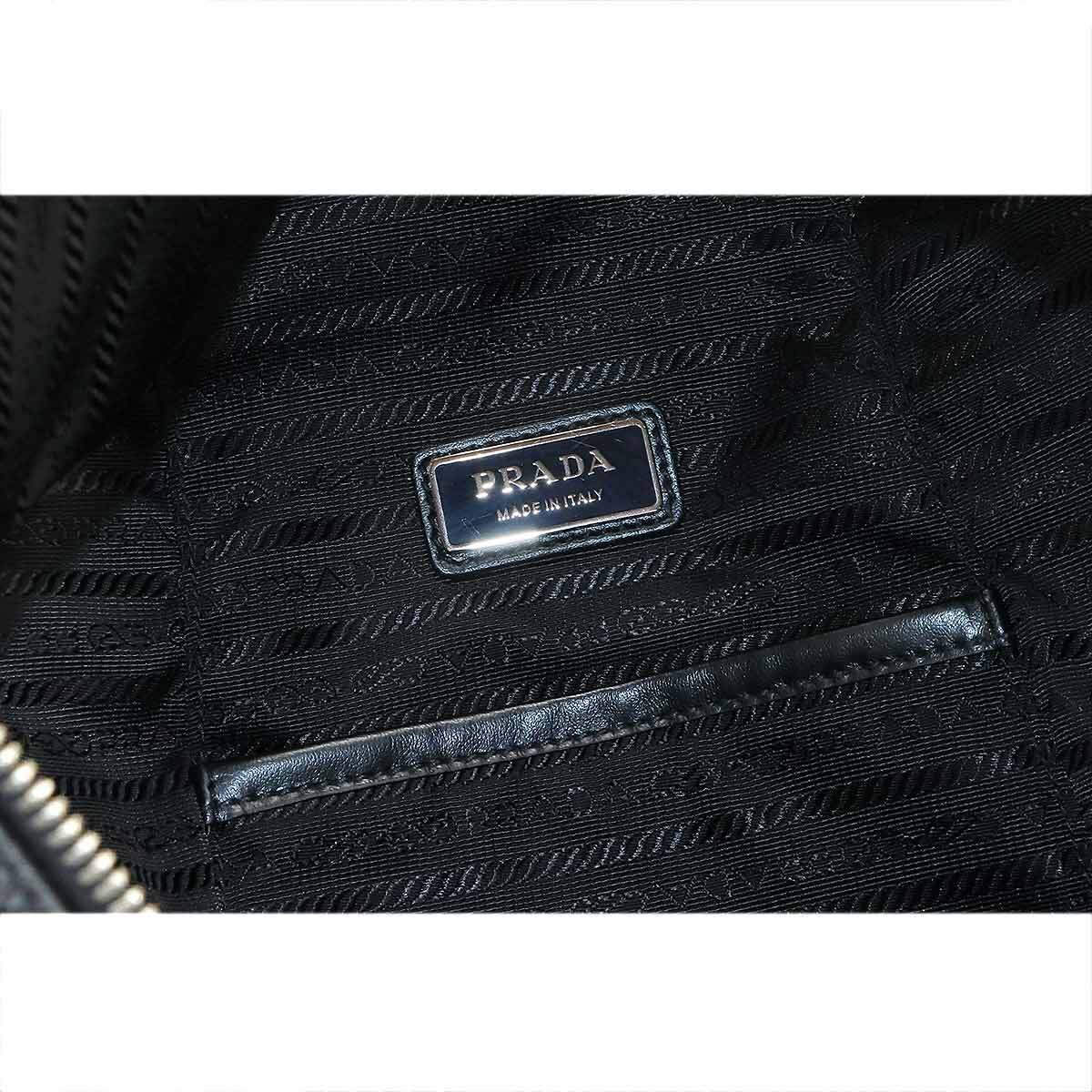 PRADA Triangle Backpack Leather Nero Black 2VZ099 Purse PRADA Triangle Backpack Leather Nero Black 2VZ099 Purse