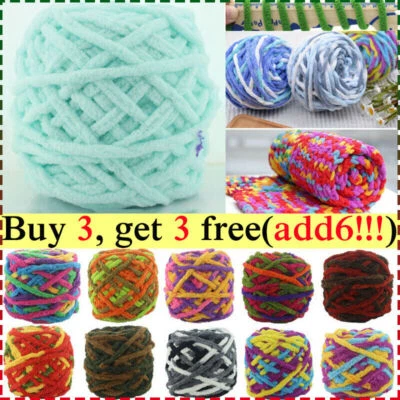 100G Skeins Yarn Soft Chunky Crochet Chenille Milk Baby Velvet Knitting Wool UK