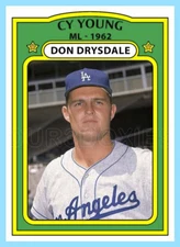 Don Drysdale Custom Made Art Card Los Angeles Dodgers 72-T-DD-CY