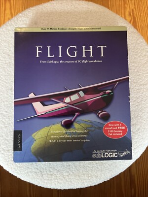 FLIGHT SubLogic Flight Simulation MS DOS CD-Rom OPEN BOX Excellent Condition 