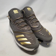 Mens Adidas Icon V Boost Three Strike Baseball Metal Cleats Grey FU7559 Sz 14