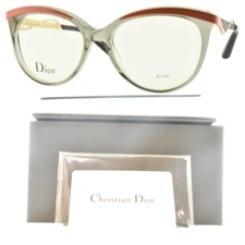 NEW!! CHRISTAIN DIOR CD3279 8LE Grey Pink Cat Eye Full Rim Womens Optical Frame