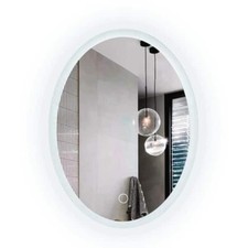 Mediterraneo K504 23.65 in. W x 31.5 in. H Oval LED Steel-Framed Bathroom Mirror