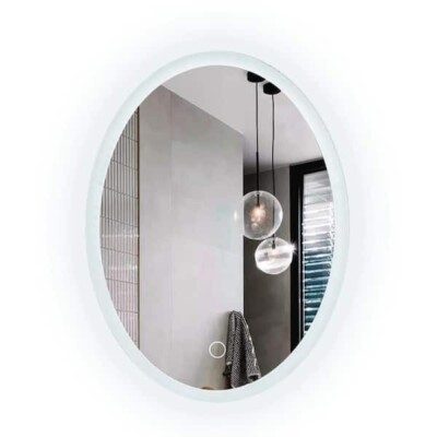 Mediterraneo K504 23.65 in. W x 31.5 in. H Oval LED Steel-Framed Bathroom Mirror