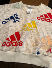 ADIDAS SWEATSHIRT HL4411 WOMENS SZ S MULTICOLOR LOGO CROP