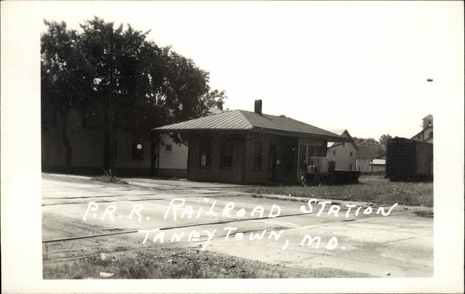 Taneytown MD RR Train Station Depot c1940 Real Photo Postcard eBay