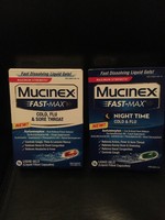 Mucinex Fast-max Liquid Gels For Nighttime Cold/flu, And Cold , Flu & Sore Throa Mucinex Fast-max Liquid Gels For Nighttime Cold/flu, And Cold , Flu & Sore Throa