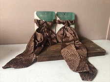 2X New Kristin Ess Scrunchie + Scarf Set Cheetah Print Hair Tie Styling