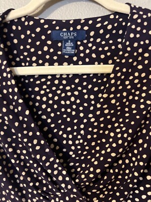 princess polly baby blue dress RALPH LAUREN Polka-Dot Belted Crepe Tie-Neck Dress