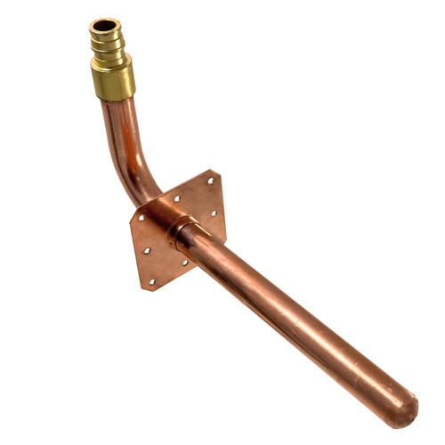 25 Pack XFITTING 1/2" PEX-A Expansion Stub Out Elbow with Flange, 3-1/2" x 8"