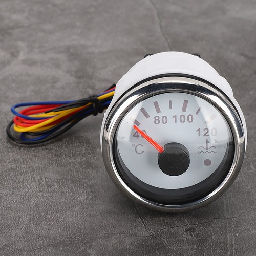 White Dial 2in Cooling Water Temperature Gauge 40‑120℃ Smart Alarm IP67 12V/24V
