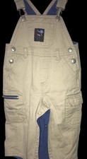 The Children  s Place Khaki Beige Bibs Fleece Lined Cargo Pockets Size 3-6 Months