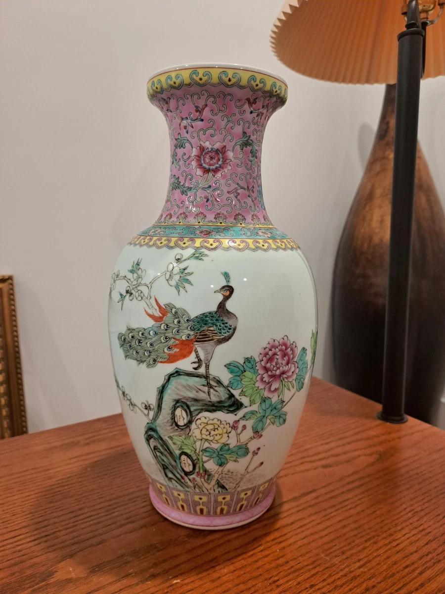 孔雀花瓶中国古董花瓶| eBay