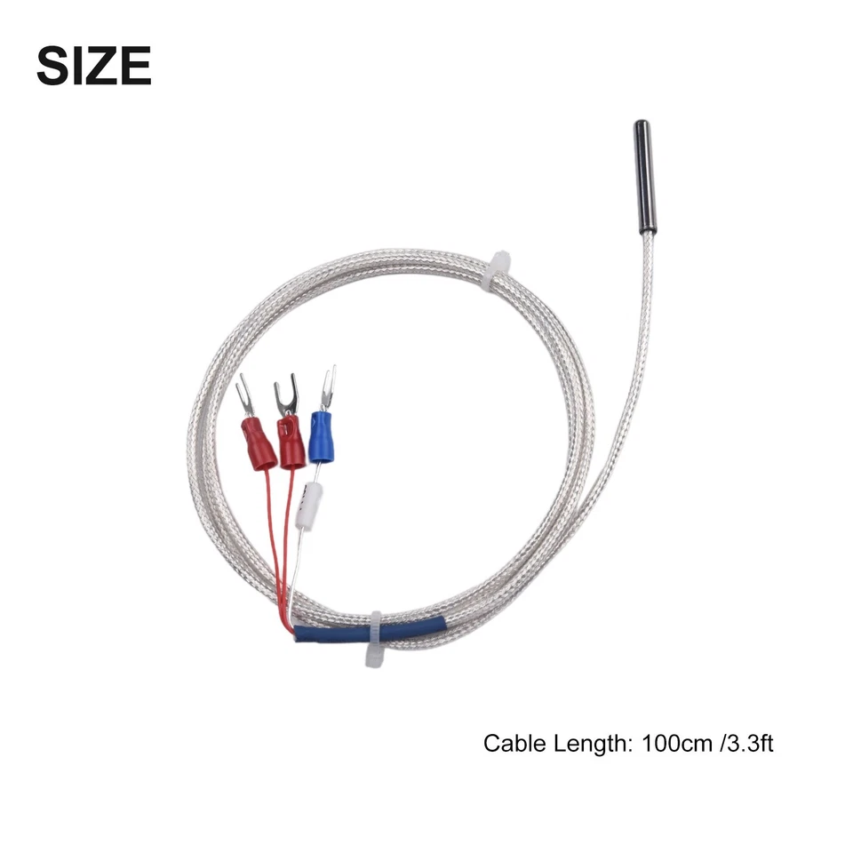 Practical PT100 Temperature Sensor Probe 3 Terminal 3 3ft Cable Length - Image 2 of 4