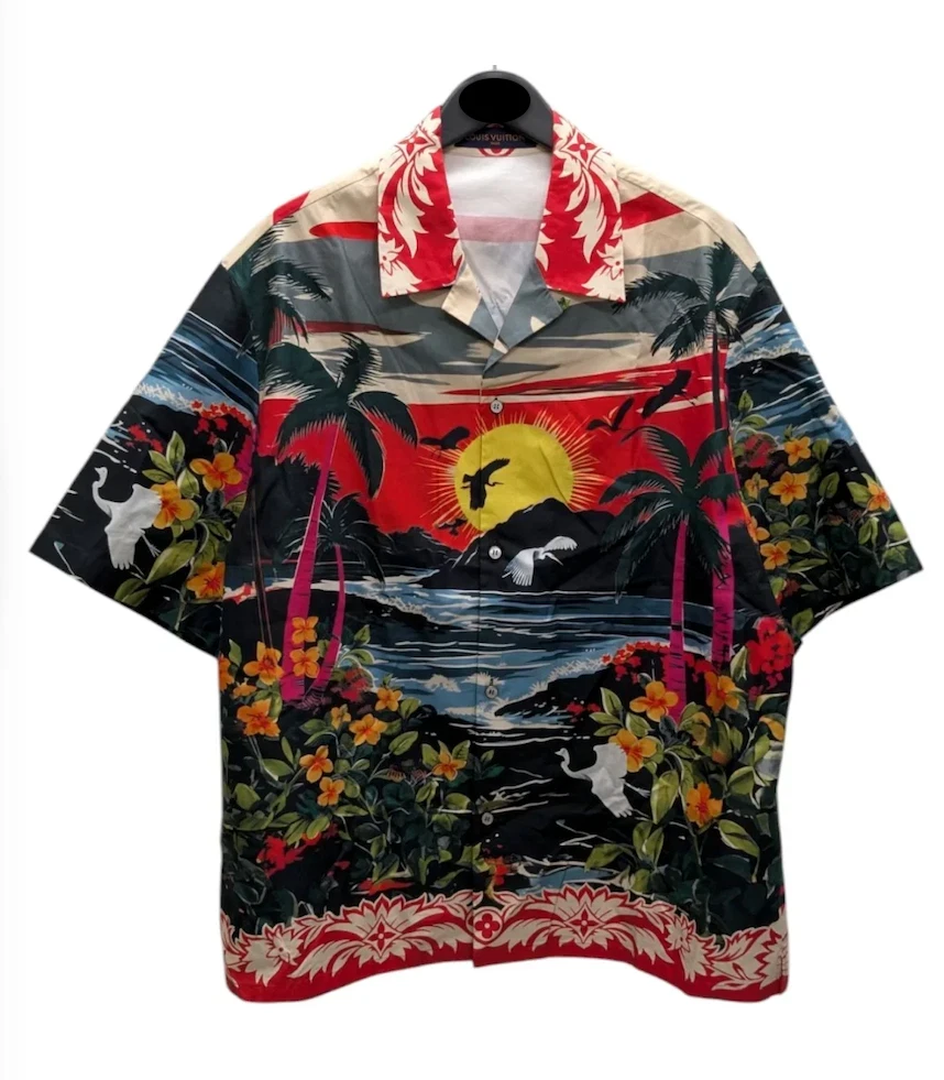 Louis Vuitton Cotton Short Sleeve Casual Button-Down Shirts for