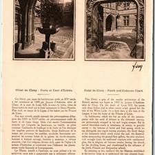 c1920s Paris France Hotel de Cluny Porch Entrance Court French History Info A343