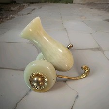 Vintage Onyx and Brass Cannon Decorative Ornament