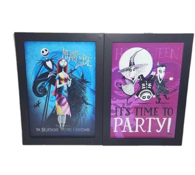 The Nightmare Before Christmas Lenticular 8 x 11'' 3D Framed Photo Sign  Set