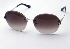 BVLGARI BV6091B 278/13 Pale Gold Round Rimless Sunglasses Brown Gradient 61mm