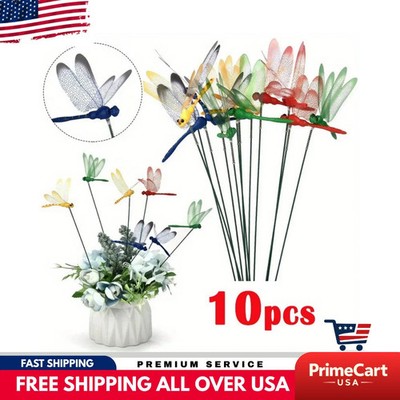 10 Pcs 3D Dragonfly Garden Decor Dragon Fly Garden Stakes Dragonflies Garden 10X