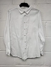 Zest White Linen Long Sleeve Shirt Button Down. Ladies Size 14. PBF2005837