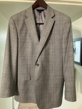 Max Davoli Baroni Men’s 40R 34x30 Light Gray Suit Super 150’s 100% Wool