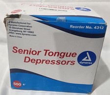 Dynarex 4312 Tongue Depressor Wood, Senior 6", Non-Sterile, Pack of 500