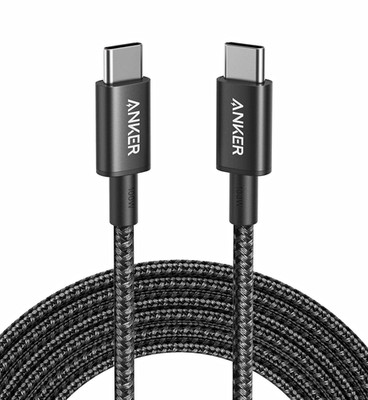 Anker USB-C to USB-C Braided USB Cable, 3 ft Black, Model A8187