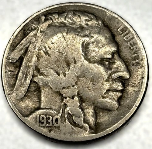 1930-S Buffalo Nickel 5C 5 Cents San Francisco Mint Fine Condition 1098