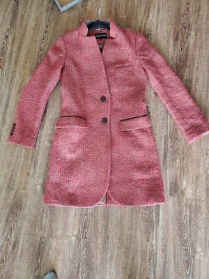 Really Wild Mid Length Coat UK 8 Red/Tan