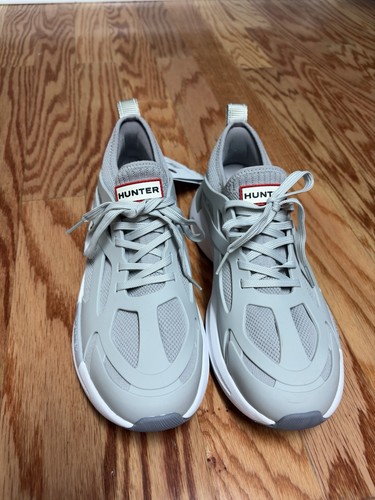 Hunter Travel Trainer Men 9 Women 11 Grey White Sneakers Water Repellent NWT