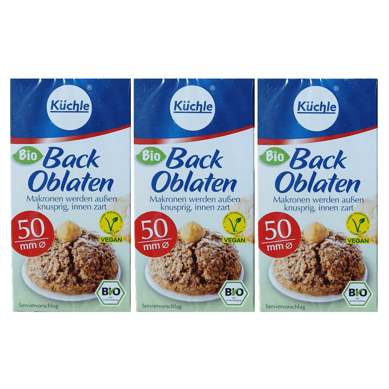 Kuchle Back Oblaten Round Party Baking Wafers Lebkuchen Cookie Base 50mm 3 Pack