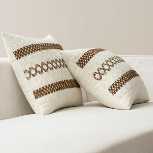 Juego de 2 Fundas de Almohada Decorativas Boho 18x18 18" x 18" (Pack de 2) Marrón Coco - Imagen 6 de 7
