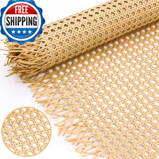 Vehipa Plastic Cane Webbing Roll 24"x86.6" Handwoven PP Synthetic Rattan Rolls F